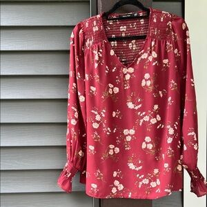 Floral Red Women's Top